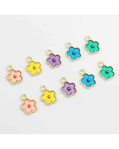 128LZ003-22-10P-Mini Flowers Charms for DIY Jewelry Earrings Making