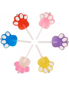 126ZY001-21-30p Footprint Pet Dangle Pendants Cat Dog Paw Candy Lolipop Charm Resin Puppy for DIY