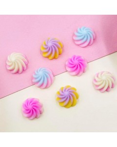 268Vi03-10A mini cookie Cream Flat back resin ornaments, fake candy whipped cream realistic dessert cookie models for DIY scrapbook decoration mobile phone clip jewelry craft
