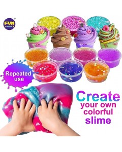 126ZY002-47-60p-Big Fluffy Slime Making Kits Super Party Favors Gift Toys for Kids