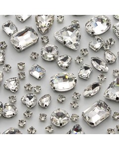126ZY002-31-40P-Mixed Shapes Glass Rhinestones Sew on Crystal for DIY