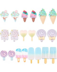 126ZY002-32-40P-Ice Cream Resin Cabochons Lollipop  for DIY