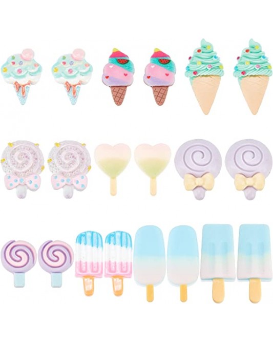 126ZY002-32-40P-Ice Cream Resin Cabochons Lollipop  for DIY