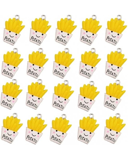 126ZY002-50-60p-Handmade Simulation Food Charms Cute Burger Biscuits French Fries