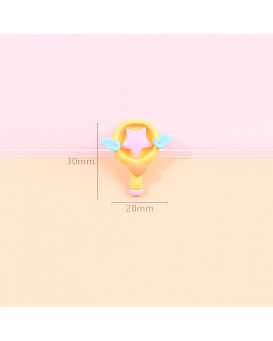 128LZ001-01-100p-128LZ001-01  20p  RC005 Cartoon Beautiful Girl Magic Wand DIY Resin Charms