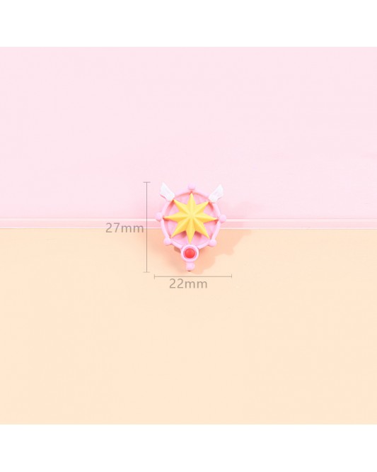 128LZ001-01-100p-128LZ001-01  20p  RC005 Cartoon Beautiful Girl Magic Wand DIY Resin Charms