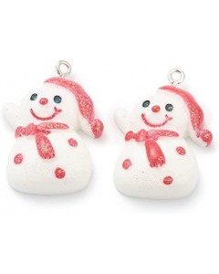 128LZ001-06-100p-Snowman Resin Pendants Snowman Resin Charms  Hanging