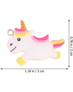 128LZ001-02-100p-128LZ001-02  100p Cartoon Unicorn Charms Resin Fairy Wind Pendant Jewelry DIY