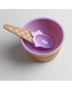 269viyo1-10Set Ice Cream Bowl Spoon Clear/Fluffy Slime Box Popular Kids Food Play Toys For Children Charms Clay DIY Kit Accessories-purple