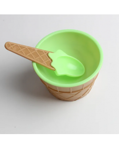 269viyo1-10Set Ice Cream Bowl Spoon Clear/Fluffy Slime Box Popular Kids Food Play Toys For Children Charms Clay DIY Kit Accessories-green