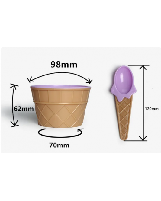 269viyo1-10Set Ice Cream Bowl Spoon Clear/Fluffy Slime Box Popular Kids Food Play Toys For Children Charms Clay DIY Kit Accessories-green
