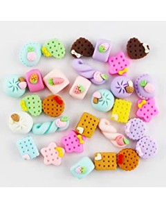 126ZY002-03-100p-Desserts Design Nail Charm Resin Flatback Decorations Mixed Kawaii