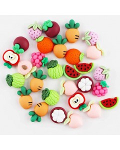 126ZY002-05-100p-Cartoon Flatback Resin Buttons Flower Animal Fruit Flatback Resin Charms