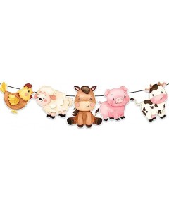 126ZY002-43-60p-Farm Animals  Birthday Decorations for  DIY