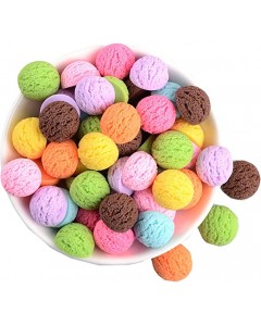 126ZY002-08-100p-Imitation Ice Cream Resin Cabochon Half Round Dome Slime Charms for DIY