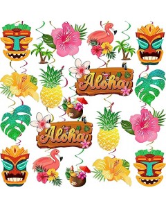 126ZY002-40-60p-Hawaiian Party Decorations DIY Foil Ceiling Decorations Bundle