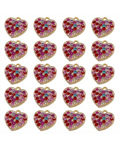 126ZY002-12-100p-Zircon Rhinestone Pendants Gold Plated Alloy for  DIY