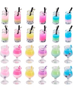 128LZ002-17-15P-Colorful Resin Plastic Fruit Tea Bottle Dangle Charms Pendants for DIY