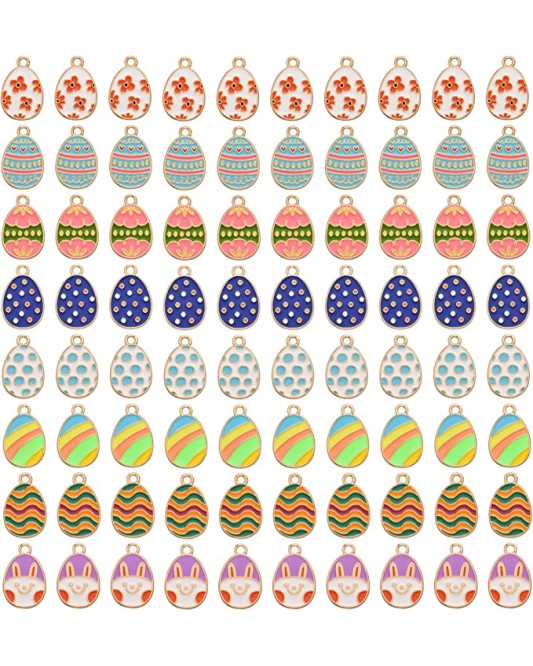 128LZ003-10-10P-Easter Eggs Colored Pendants Accessories for Necklace Bracelet  Making