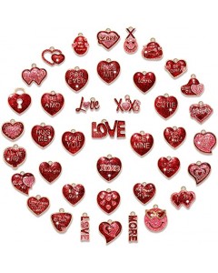 128LZ003-06-10P-DIY Jewelry Making Valentine's Day Charms 80 Pack