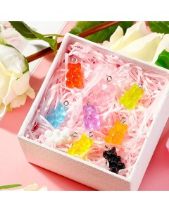 128LZ001-08-100p-Colorful Gummy Resin Bear Charms Pendants