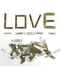 128LZ002-06-15P-Mixed Words Letters Connector Pendants Beads Charms for DIY