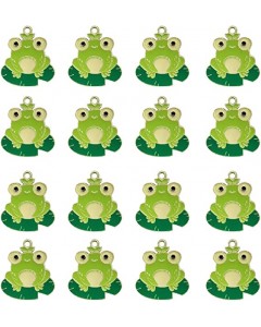128LZ003-11-10P-Frog Charms Cute Animal Pendants for Earring Necklace Bracelet Key Chain DIY