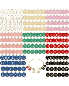 128LZ003-08-10P-Enamel Metal Letter Charms for Jewelry Making Mix Initial Charms Double Side Charms