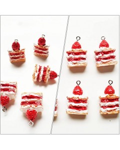 128LZ002-12-15P-Jewelry Bracelet Beads Cake Loose Keychain Decoration Dessert Good for DIY 30 Pack
